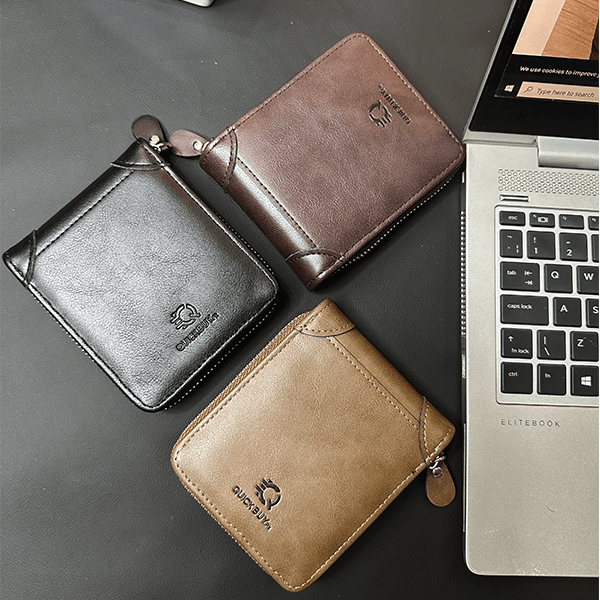 PU Leather Short Wallet for Men