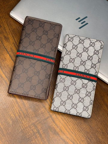 Long Leather Tri-Fold Wallet