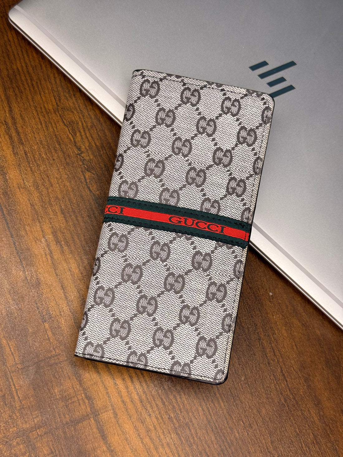 Long Leather Tri-Fold Wallet